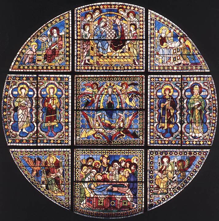 Stained-glass rose window in Siena’…