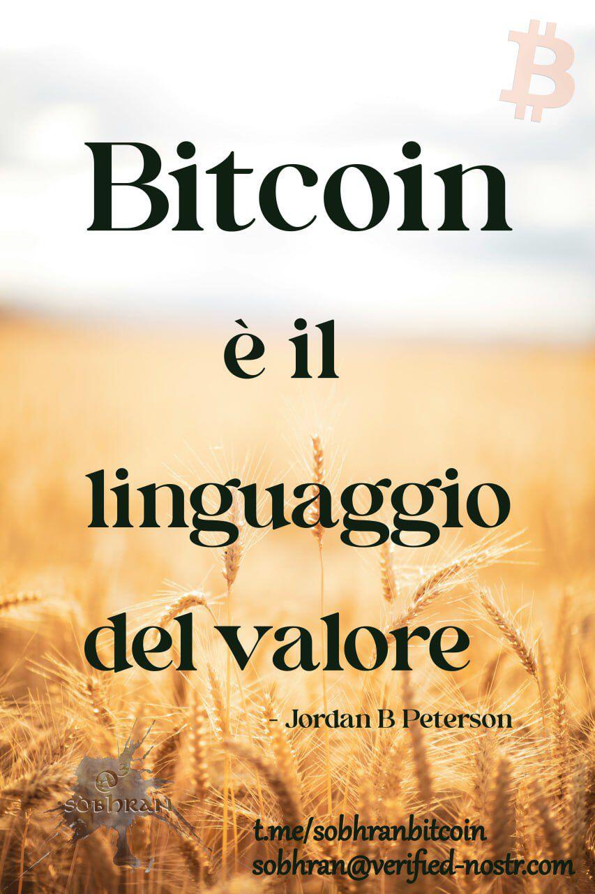 #Bitcoin è il linguaggio del valore