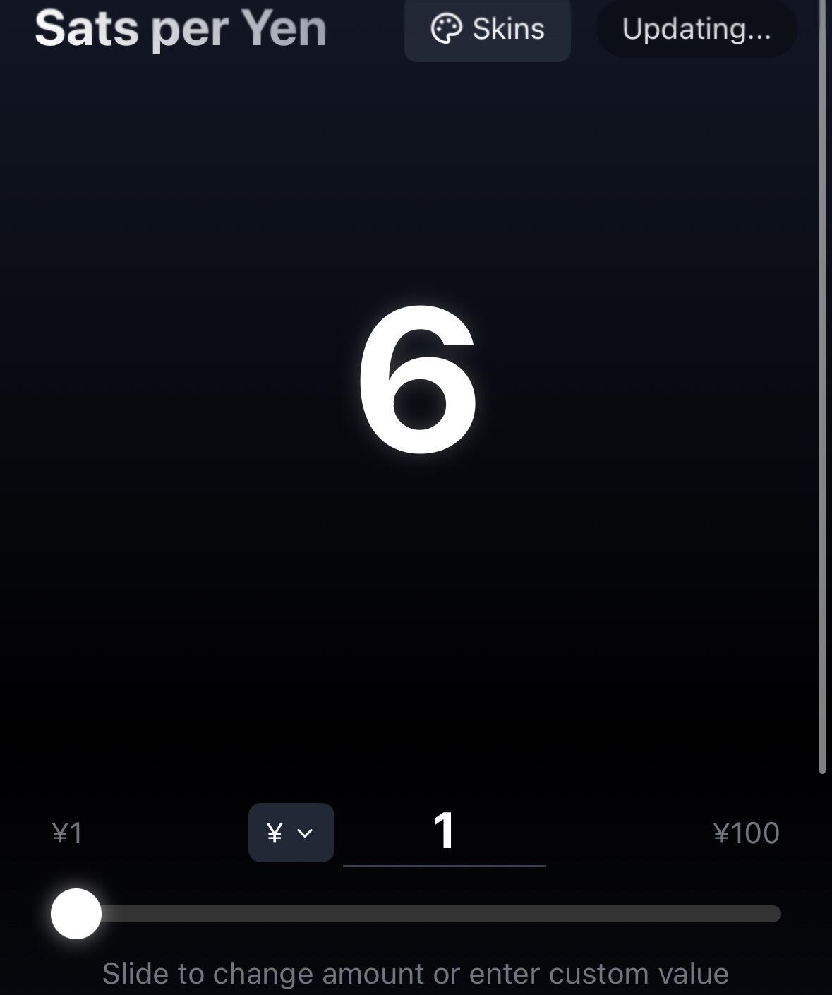 6 Sats Per Yen