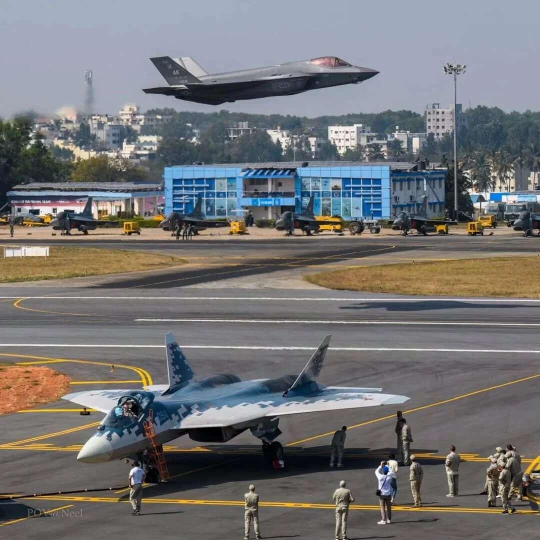 Extremely rare sight: F35 and Su57…