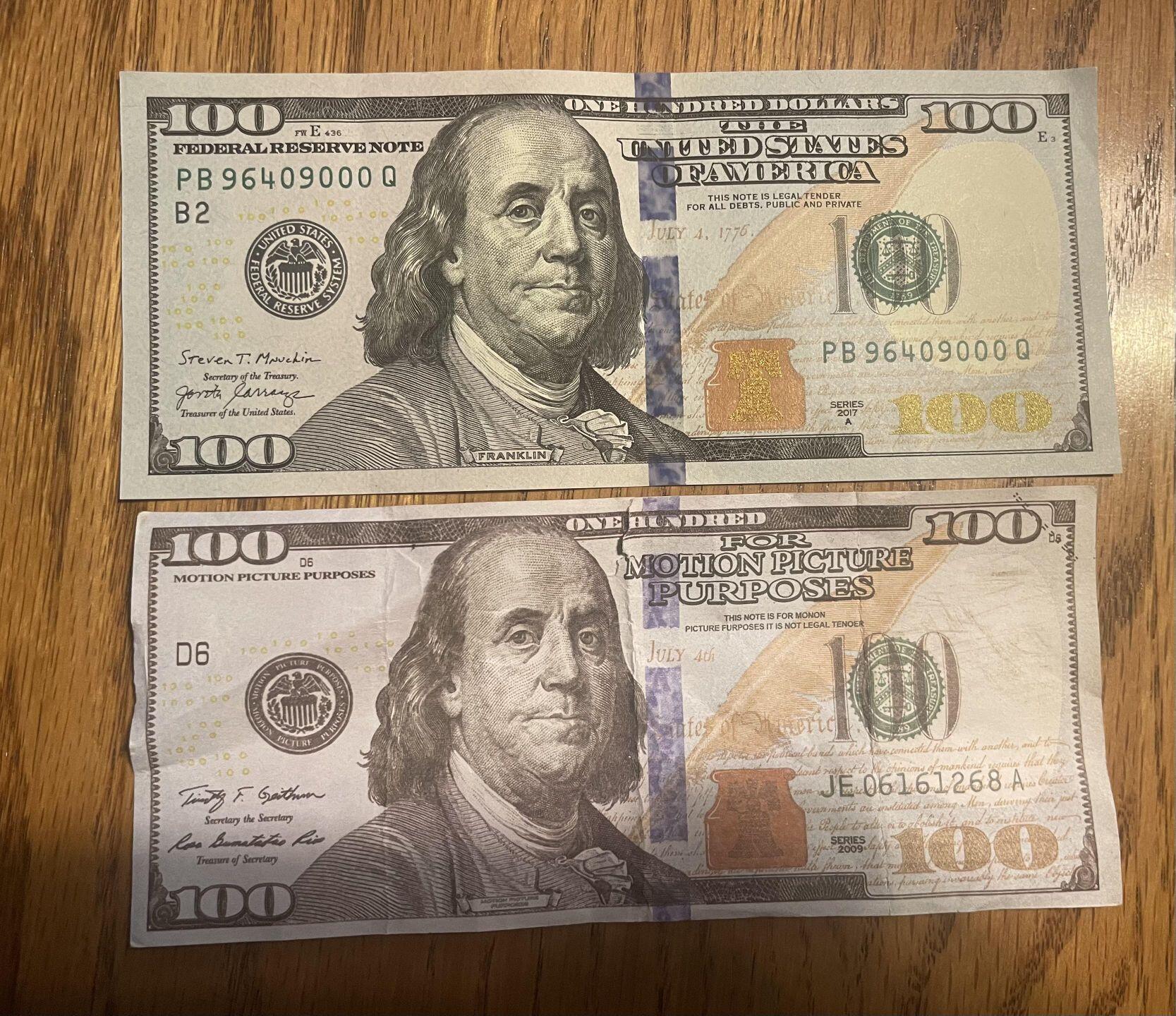 Look at these two bills carefully,…