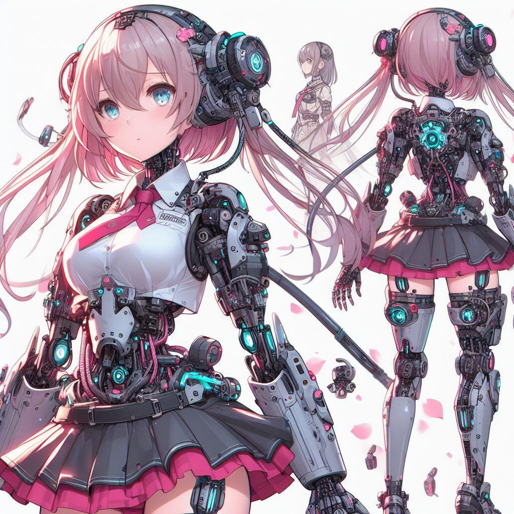 Mech girl, pretty girl, robot, cool…