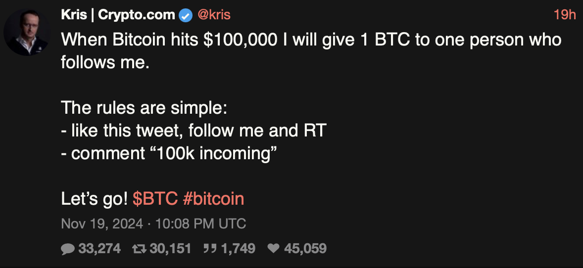 If the Crypto.com CEO chooses…