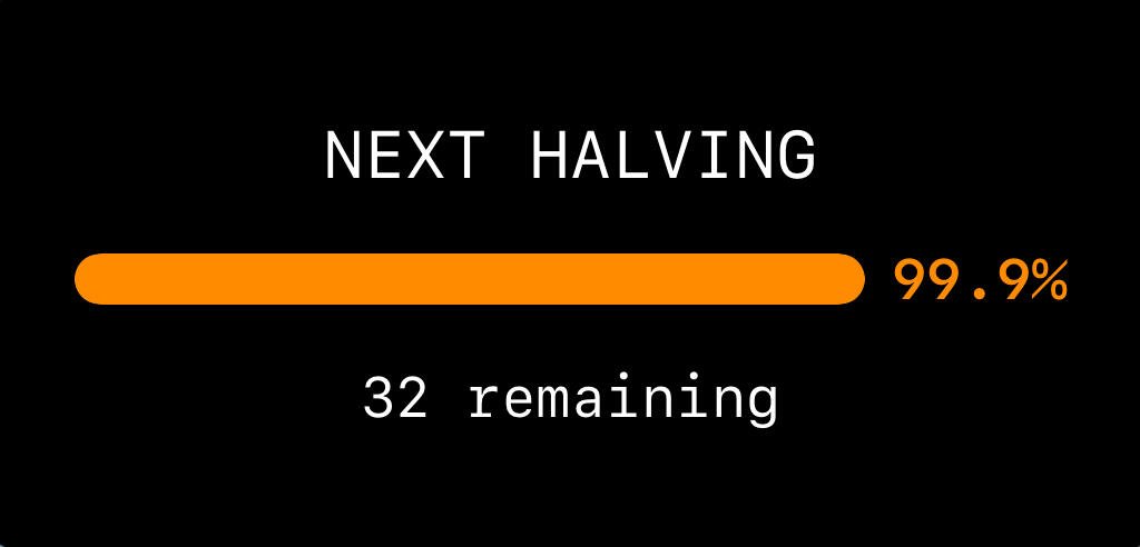 COUNTDOWN: Only 32 blocks remaining until…