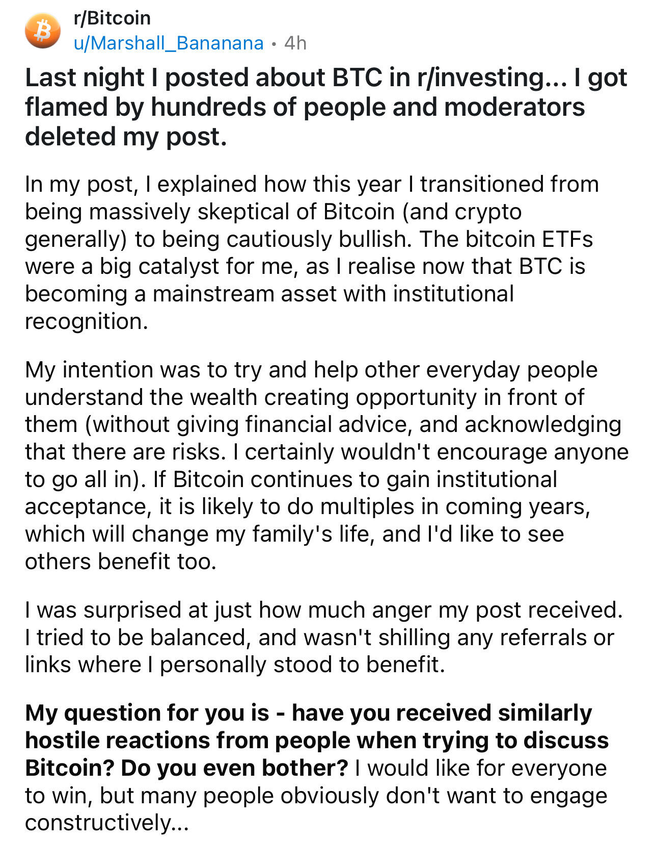 Hostility towards #Bitcoin from people who…