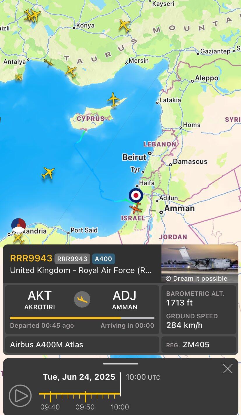 British RAF A400M Cargo plane landing…