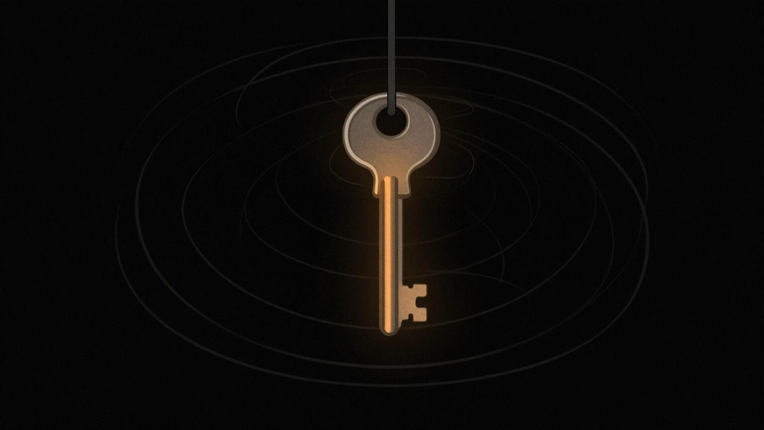 A key lit by one warm light