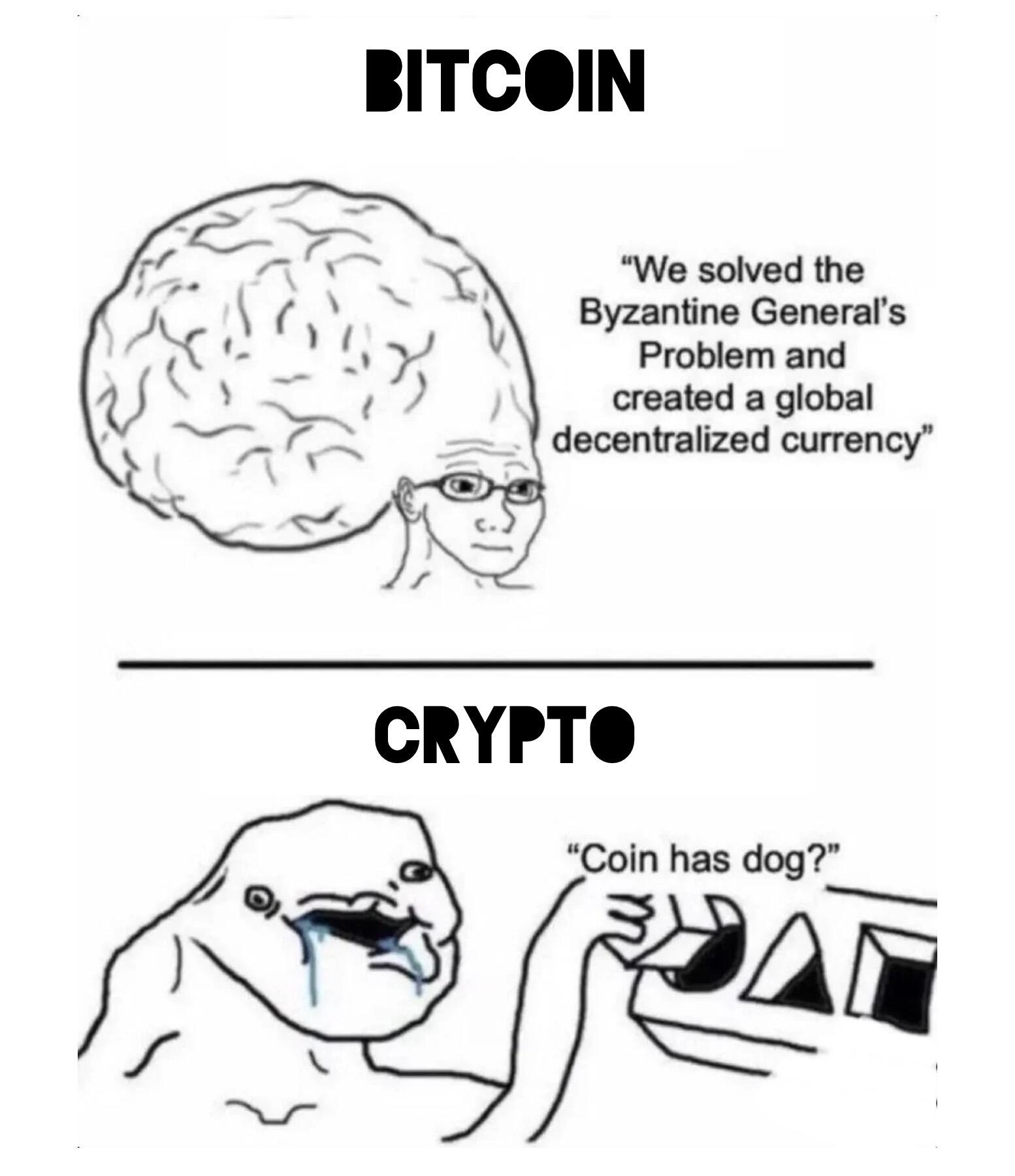 Spot the difference: #Bitcoin ≠ Crypto