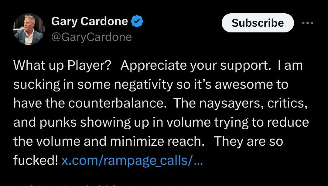 Is Gary Cardone a grifter?  #asknostr