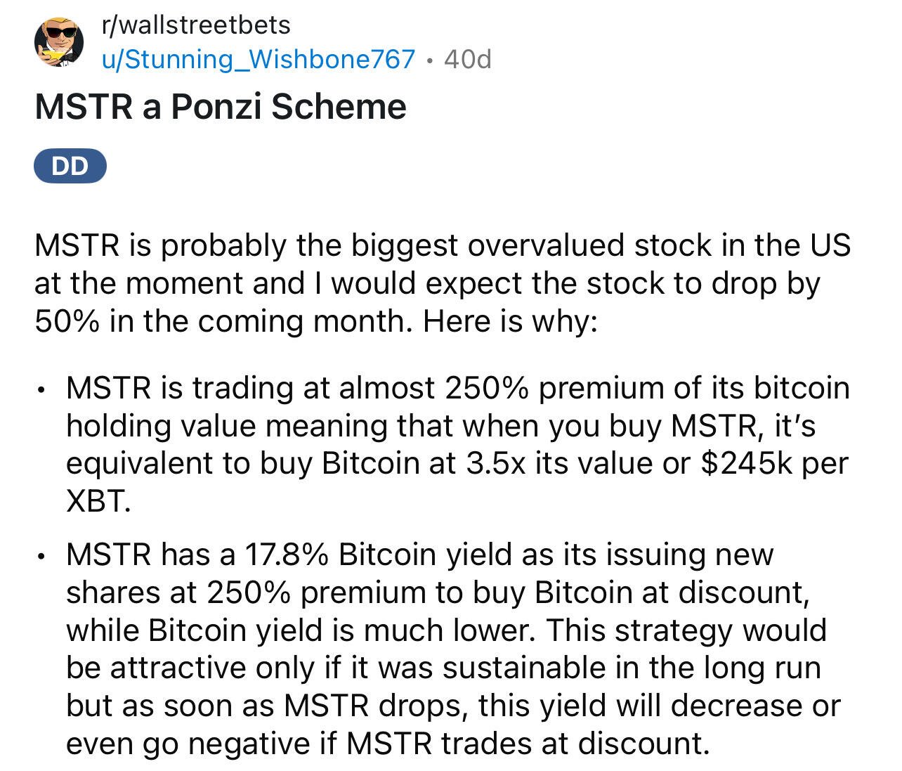 Bro shorted $MSTR at $229. - R.…