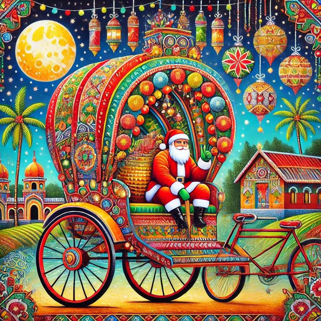 Merry Christmas! In rickshaw art style…