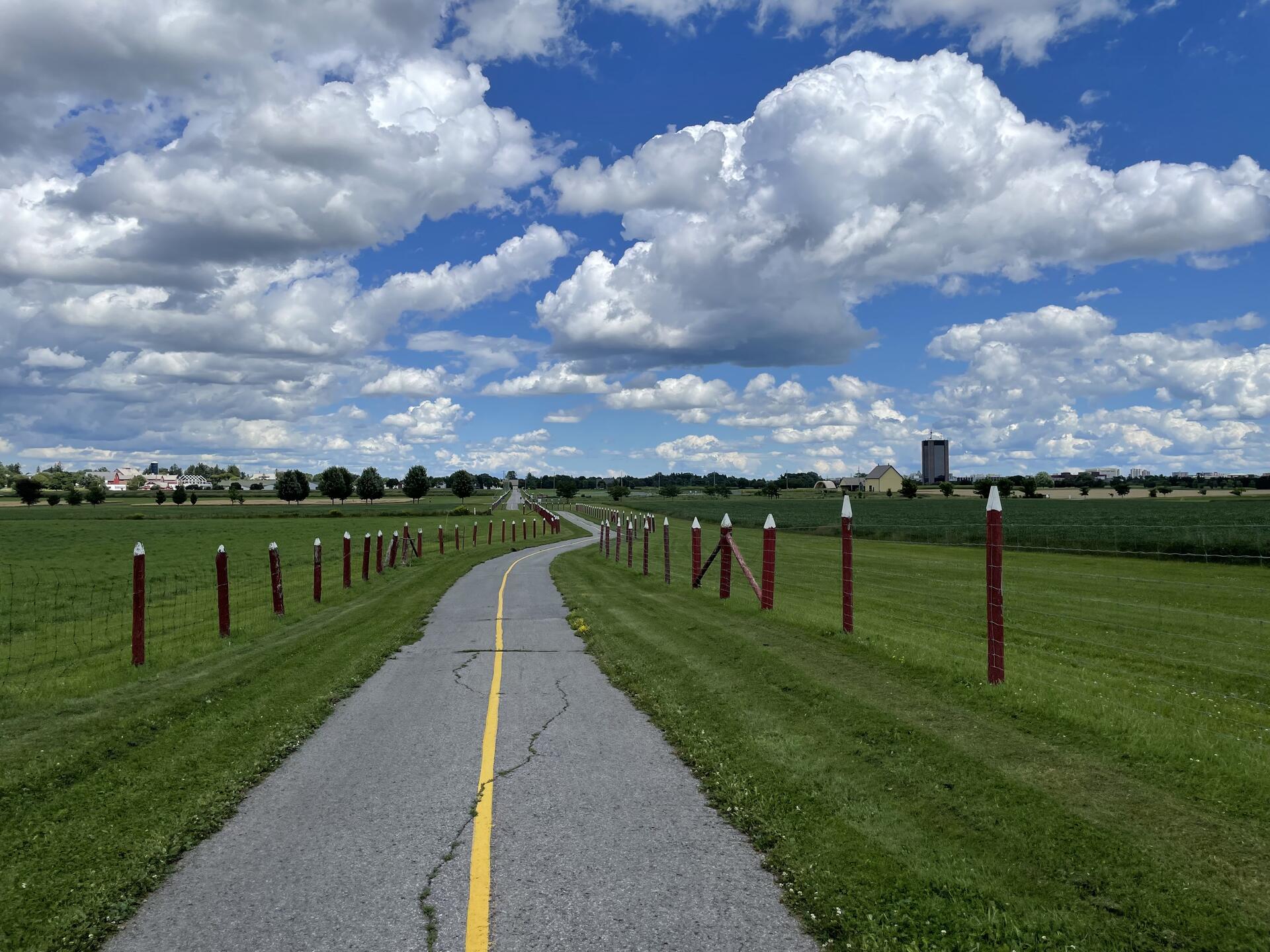 Riding through the Experimental Farm.