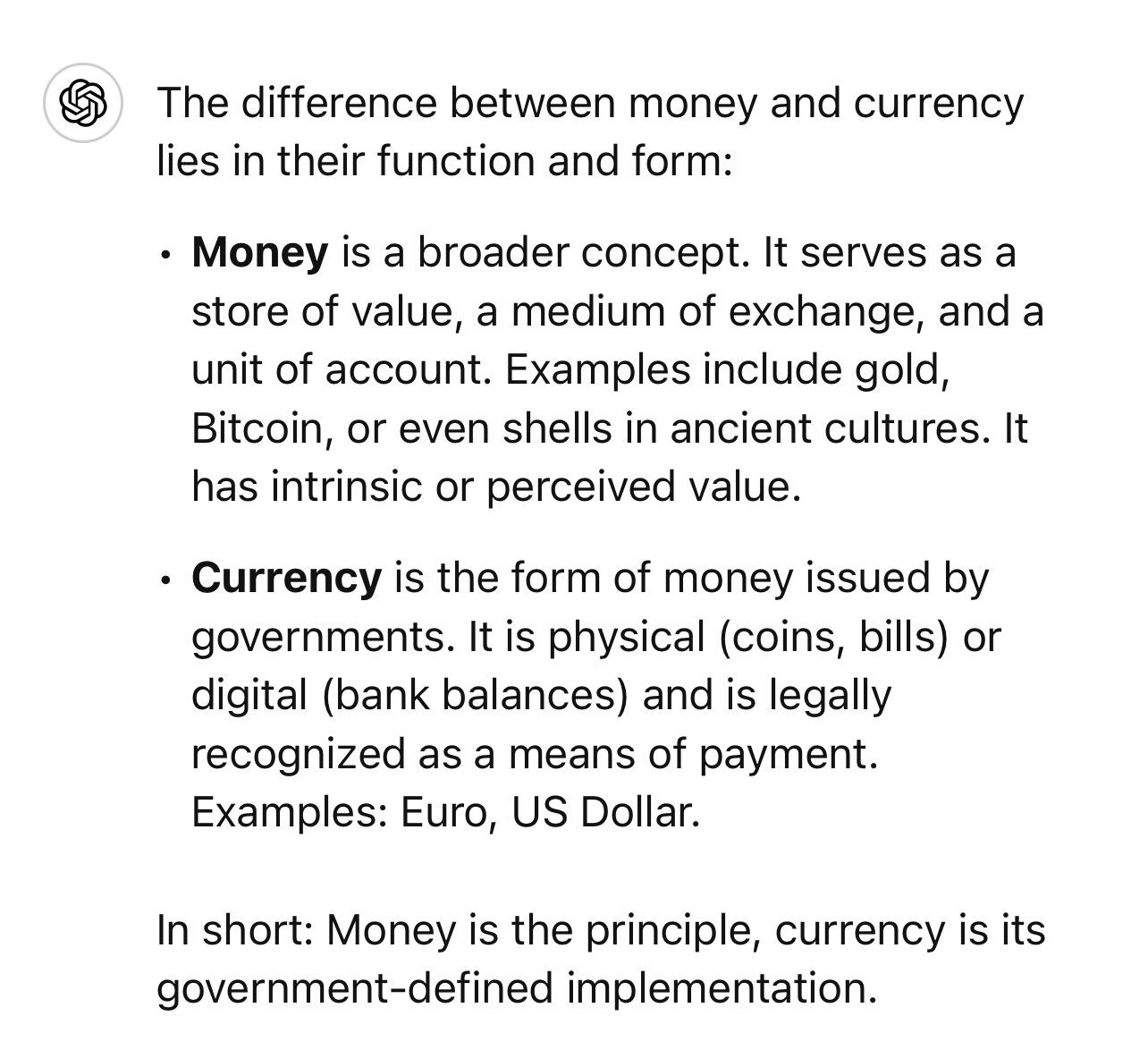 #Bitcoin = Money.