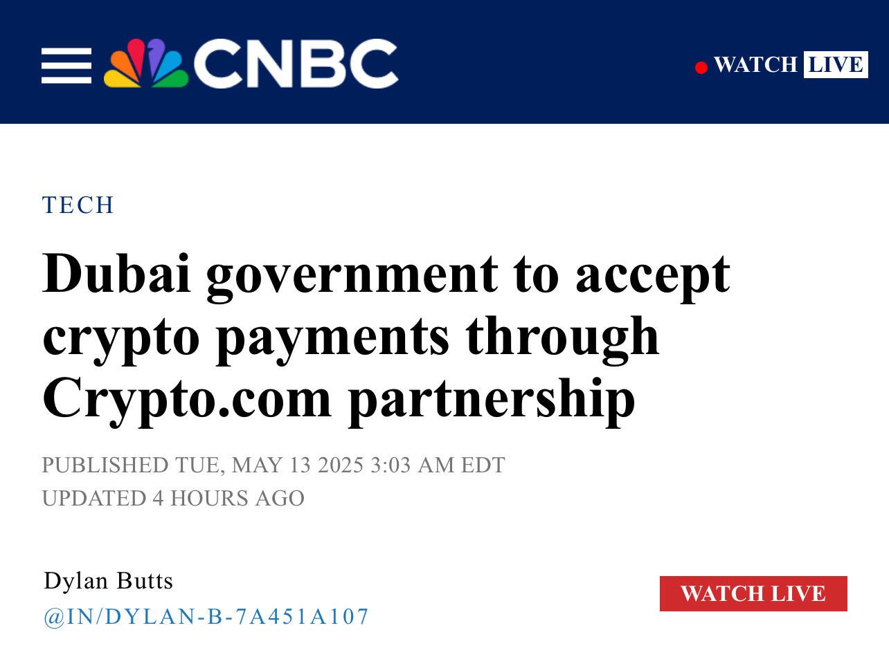 JUST IN: Dubai partners with Crypto․…