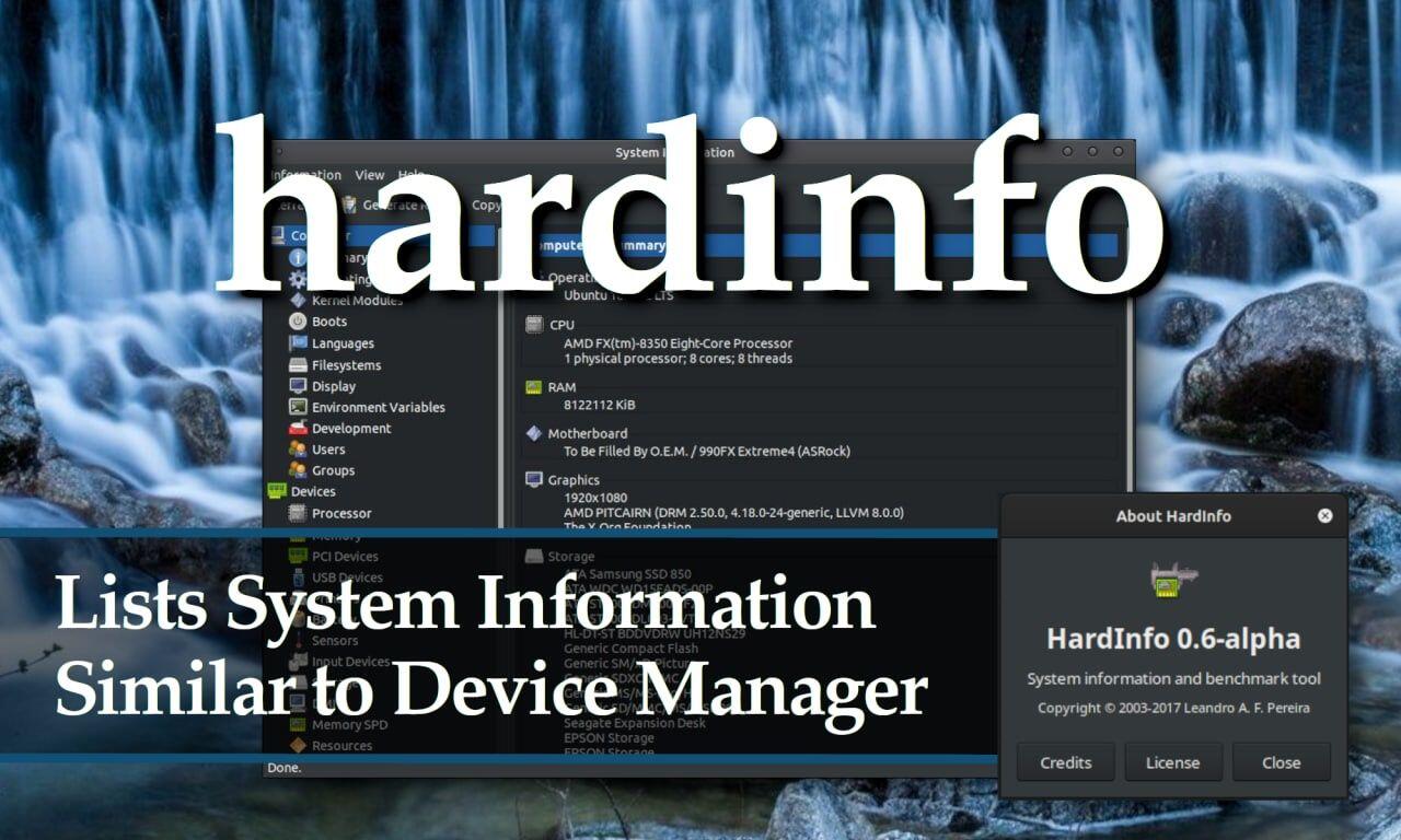 Cover image for Hardinfo - Device Information Manager for Linux