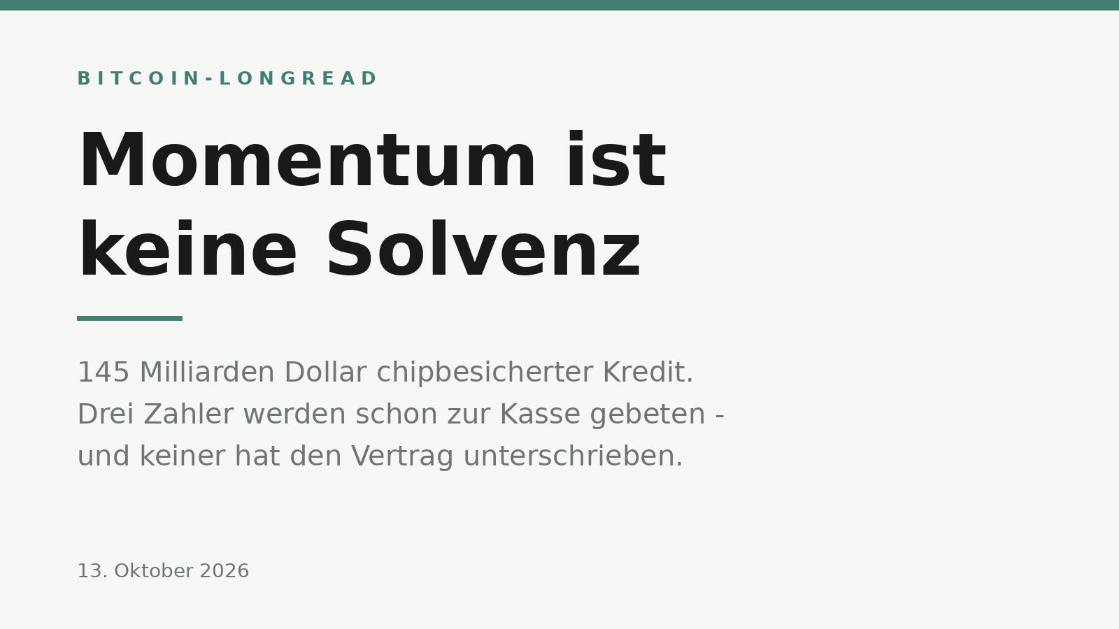 Momentum ist keine Solvenz