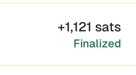 Got sats back for buying pizza…