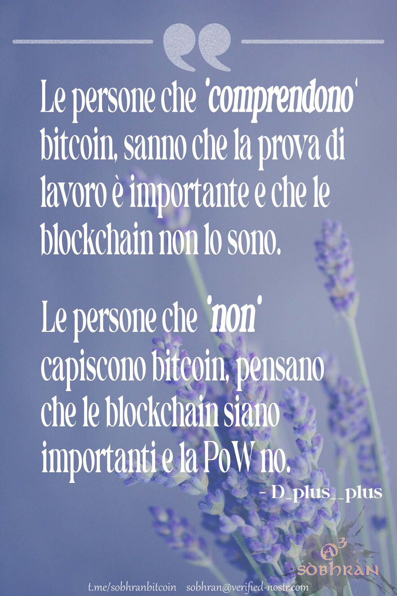 Le persone che comprendono #Bitcoin sanno…