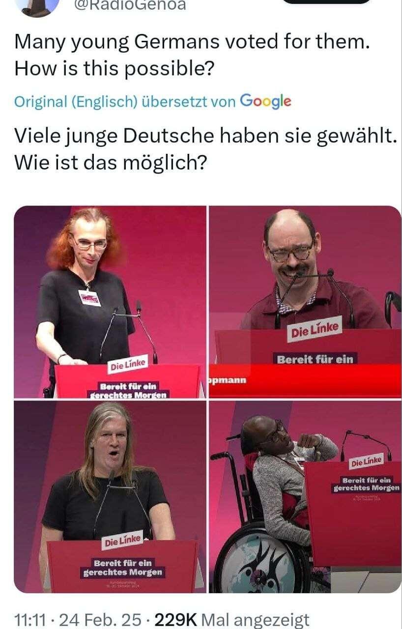 LMany young germans vote those because…