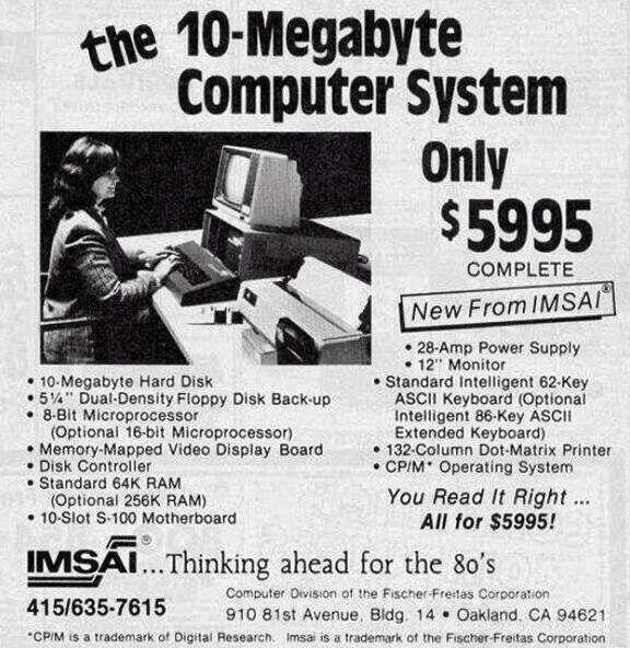 A computer with a 10MB hard…