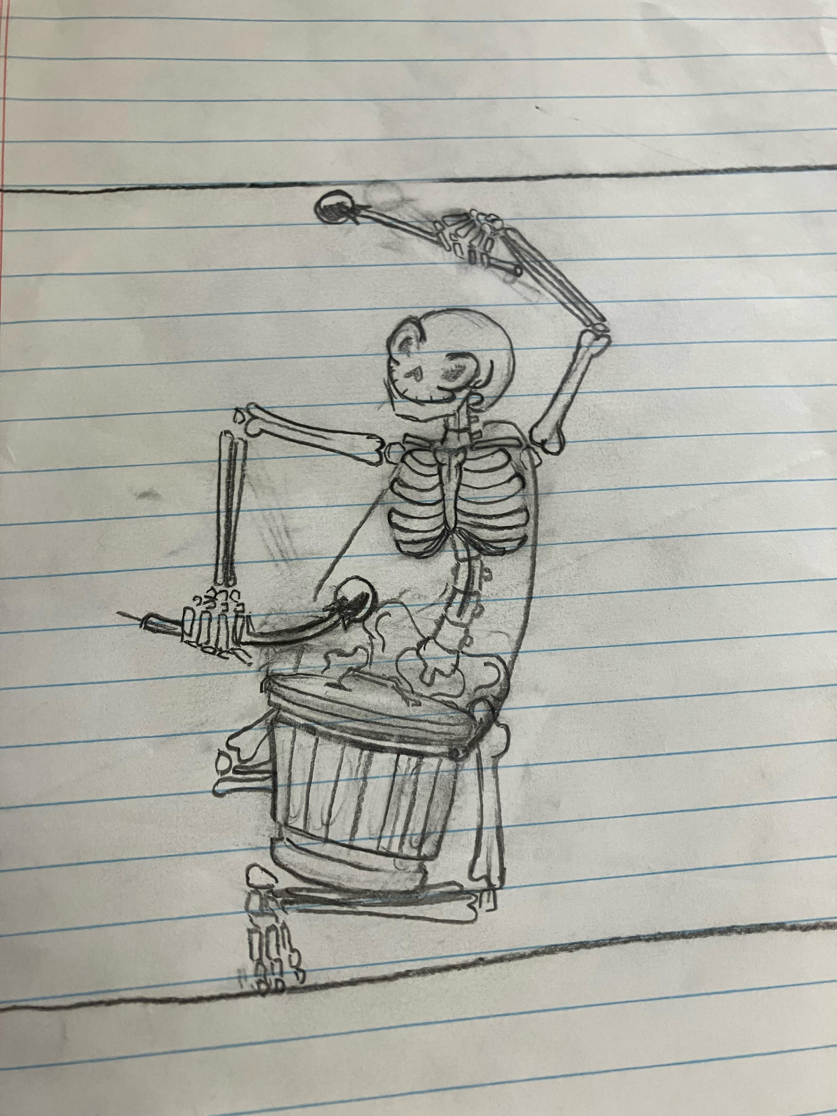 drumming on trash cans