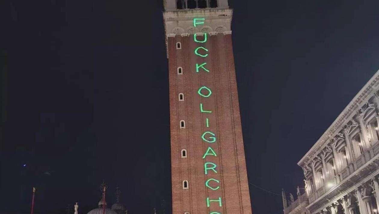 Images and writings against Bezos were…