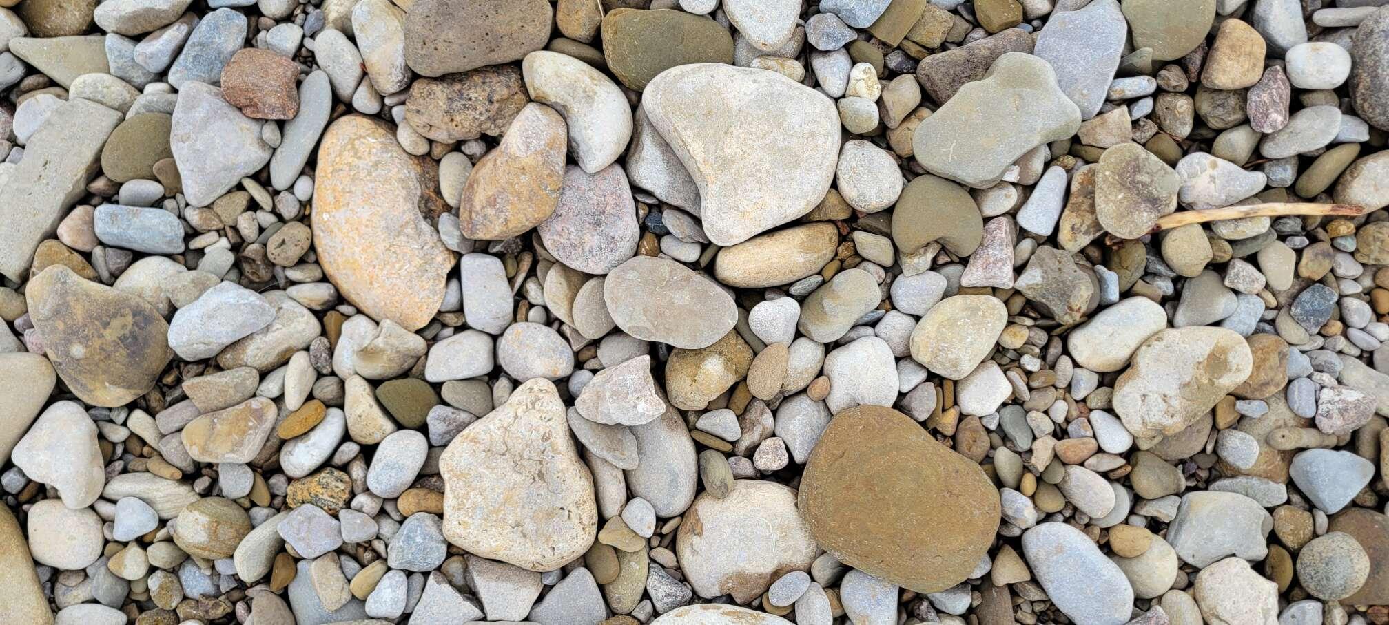 Stony shore on the broken front…