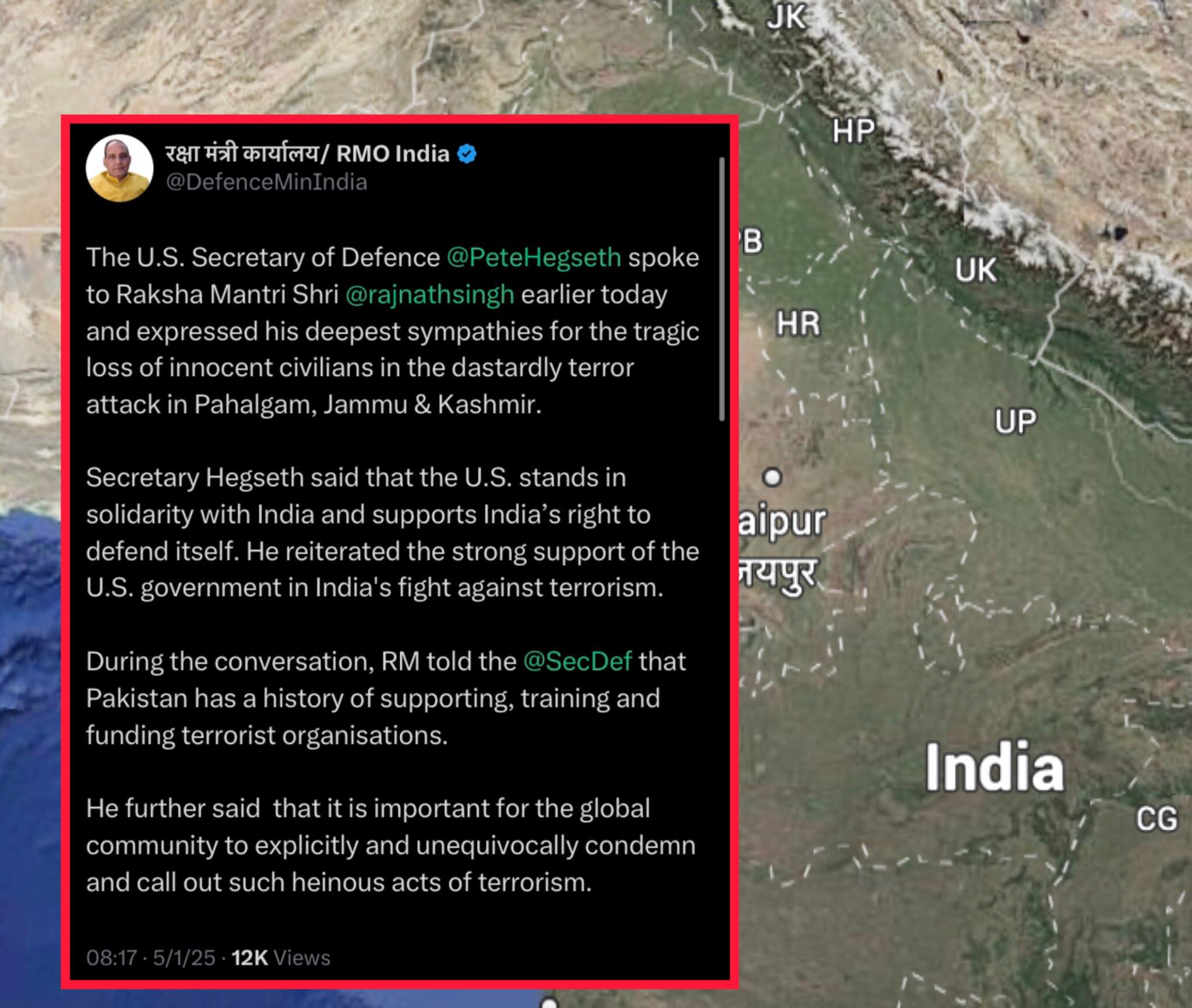 India's Defense Minister Rajnath Singh…