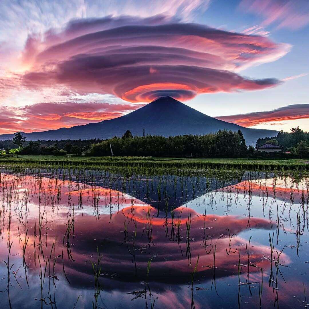A majestic view of lenticular clouds…