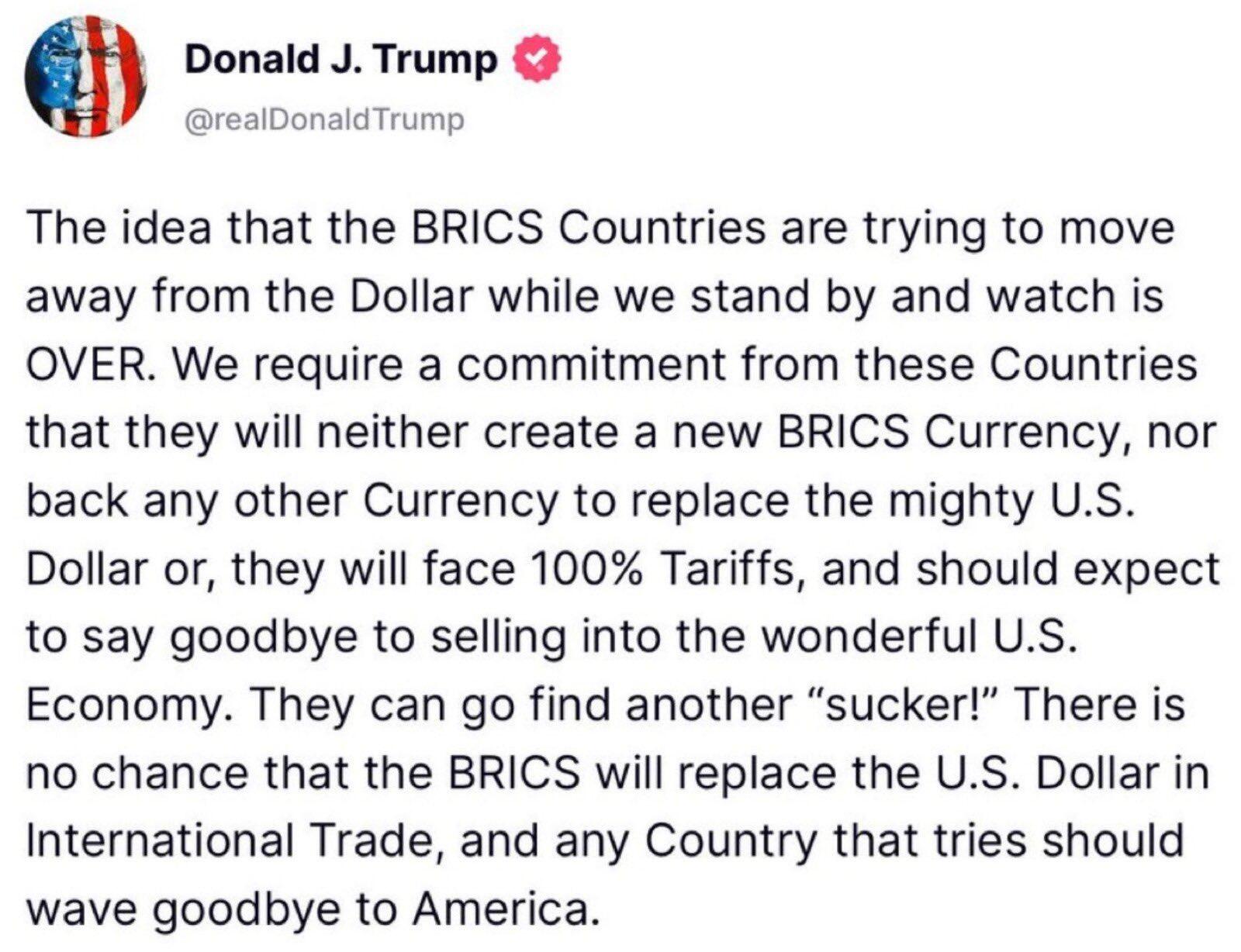 Trump has threatened to impose 100%…