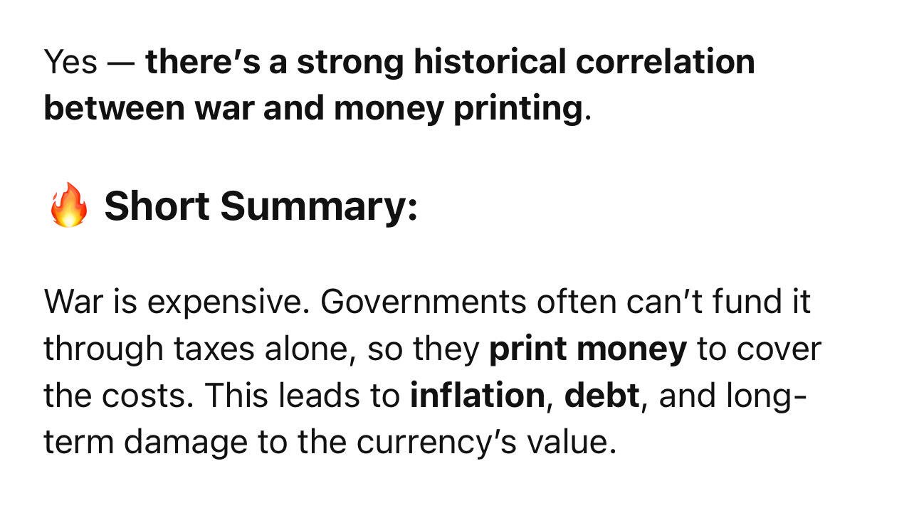 War is ALWAYS followed by money…