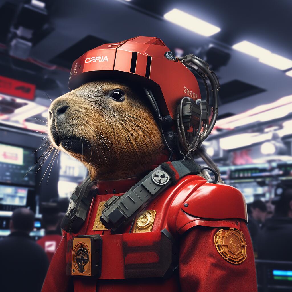 cyber-capybara fighting crime