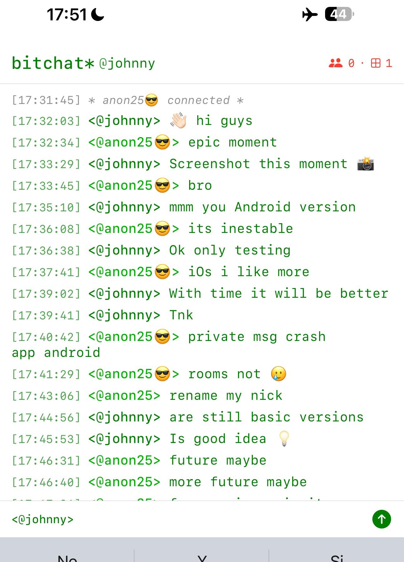 Testing #bitchat…