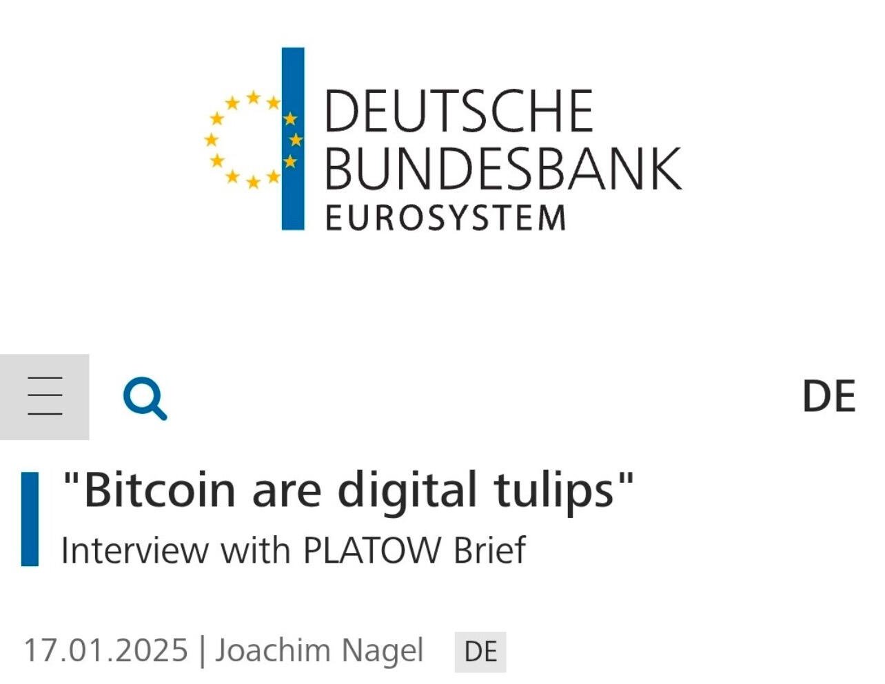 „#Bitcoin are digital tulips.“ - R.I.…