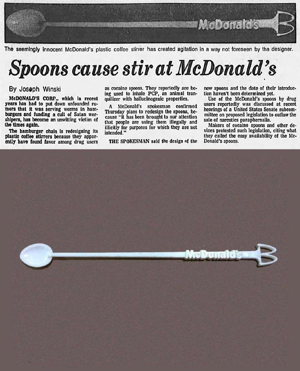 McDonald’s discontinued their coffee stirring…