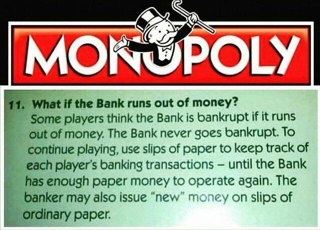 Fiat is monopoly money — let that…