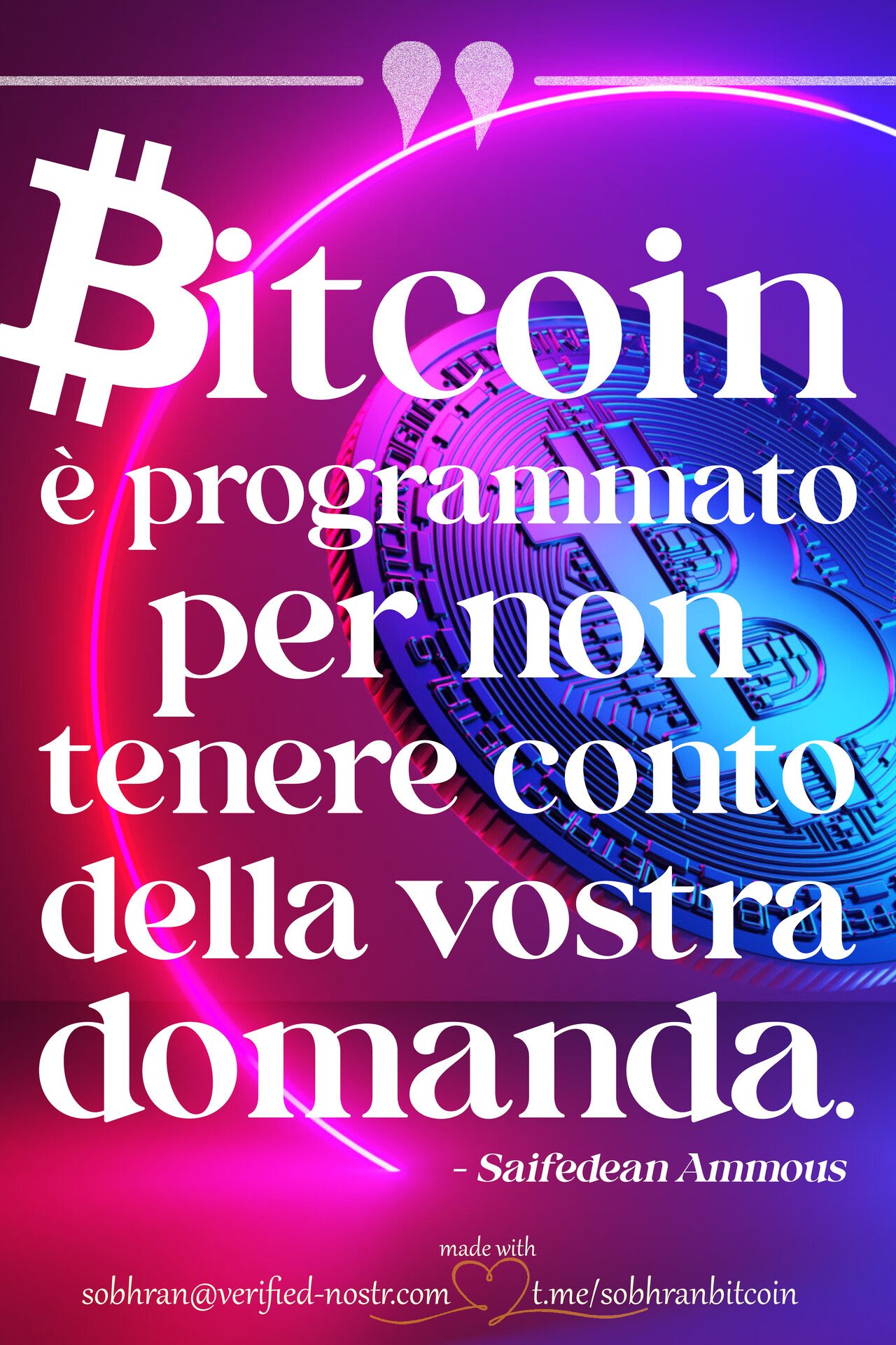 #Bitcoin è programmato per NON tenere…