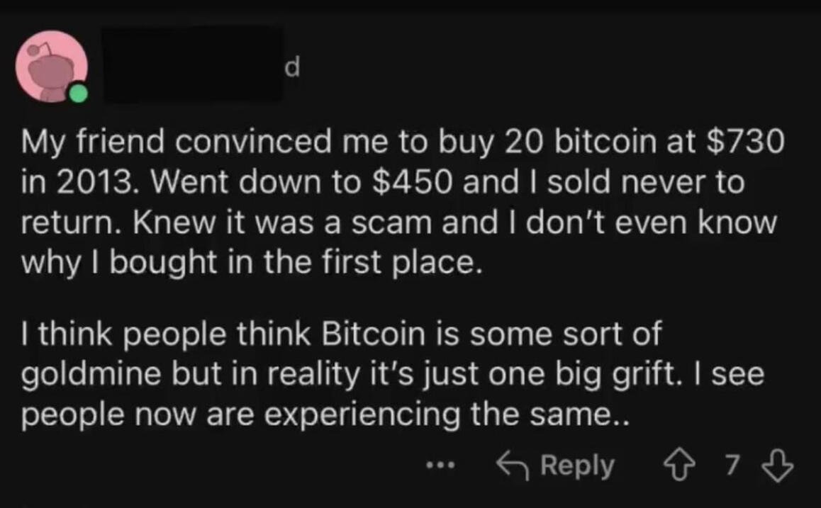 #Bitcoin is not a scam, just…