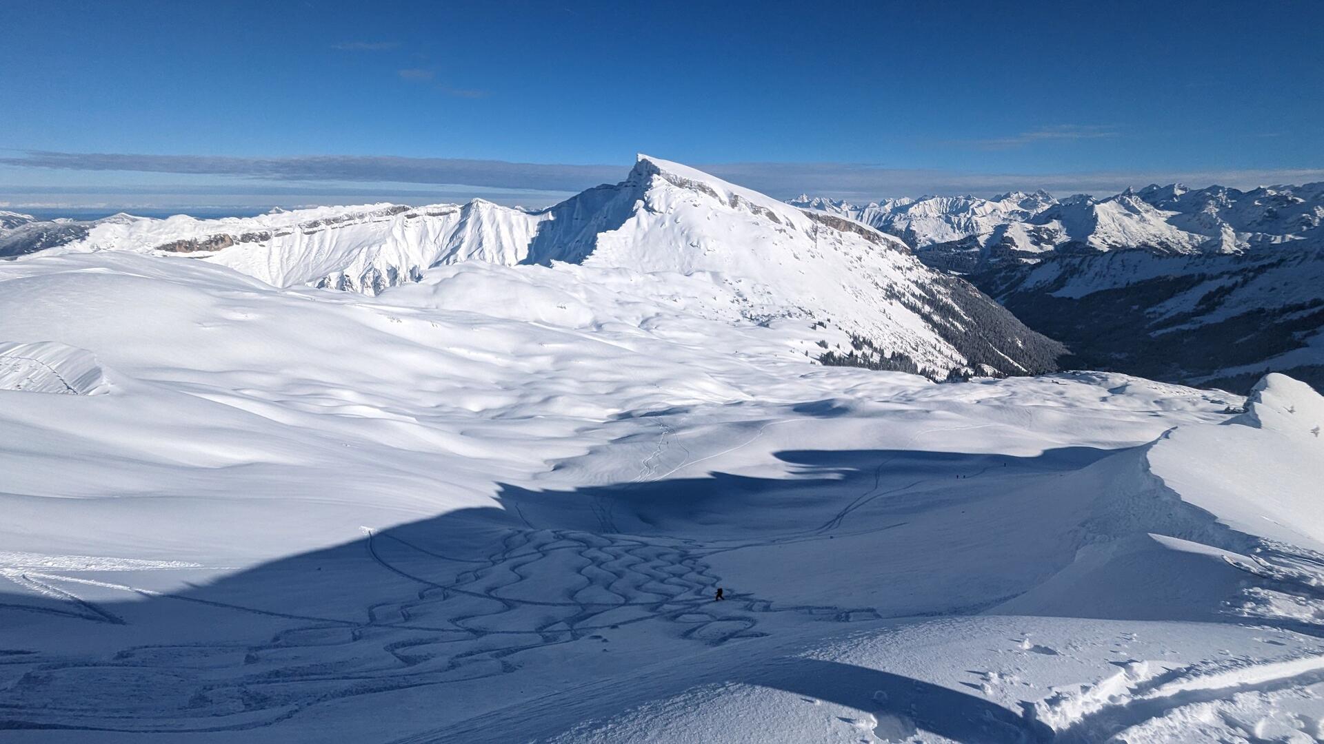 View on the Ifen Mountain, Kleinwalsertal…