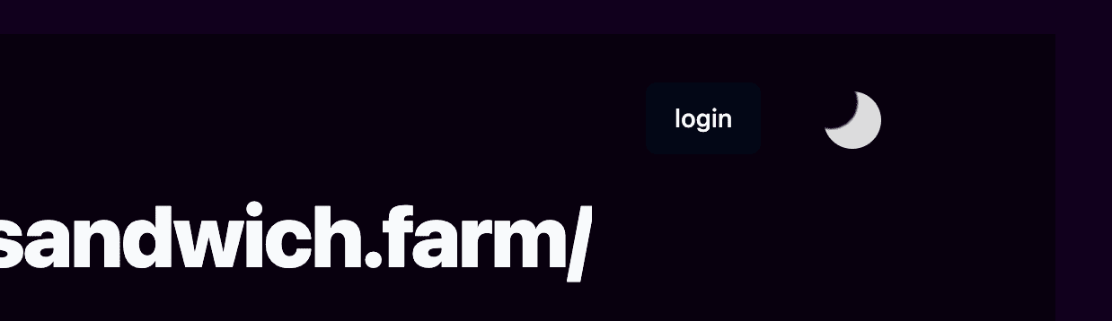 image of the header with login button