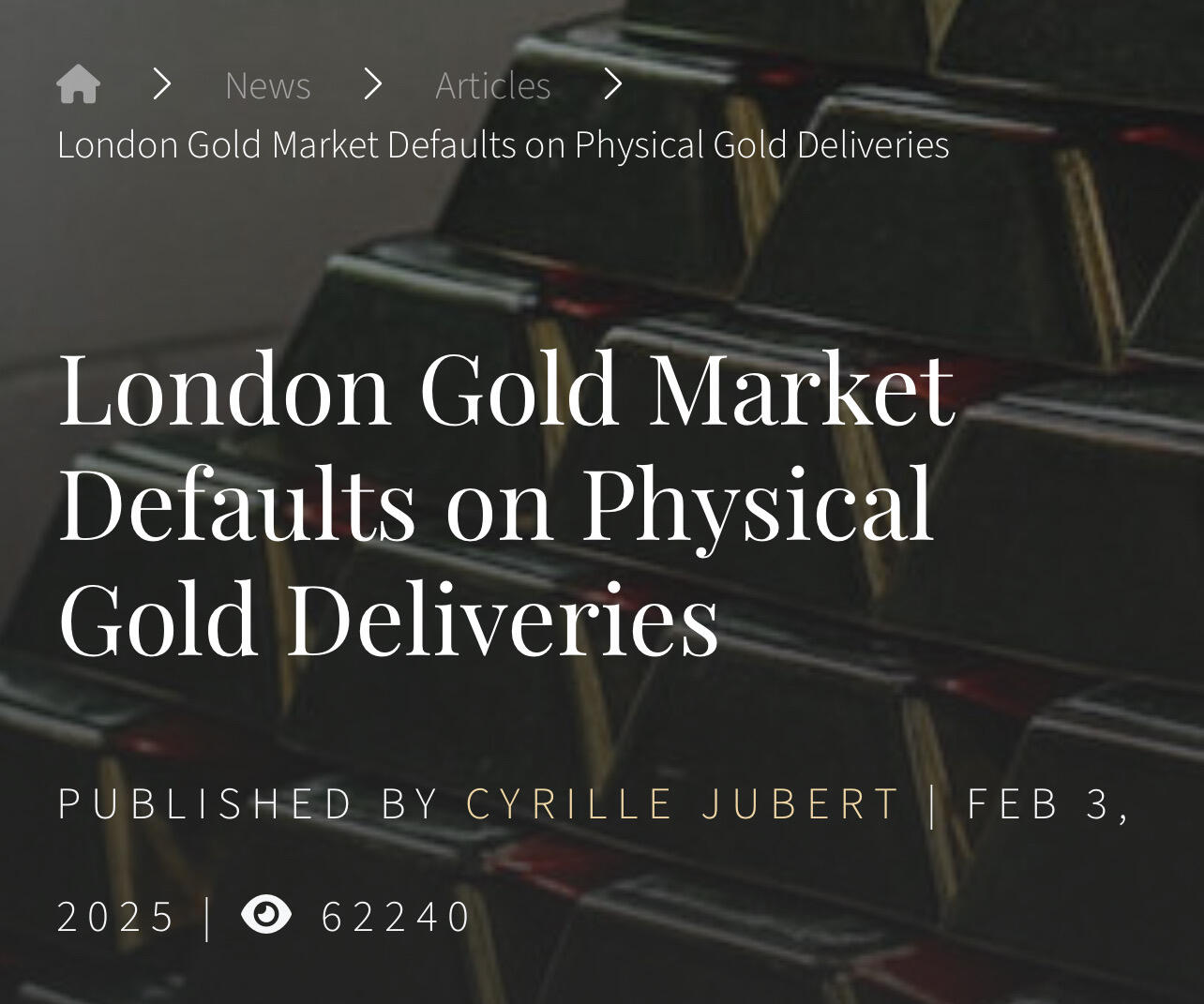 ALERT: London #Gold market defaults on…