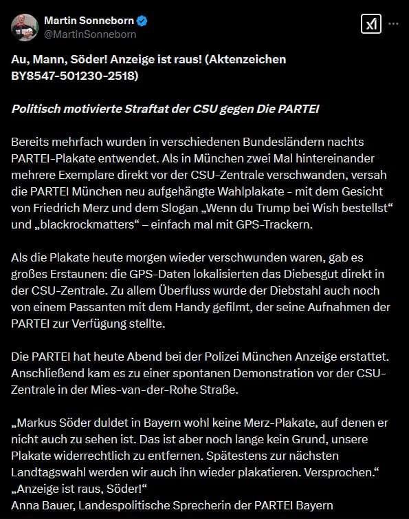 Ein Hoch auf Ehrlichkeit der CSU