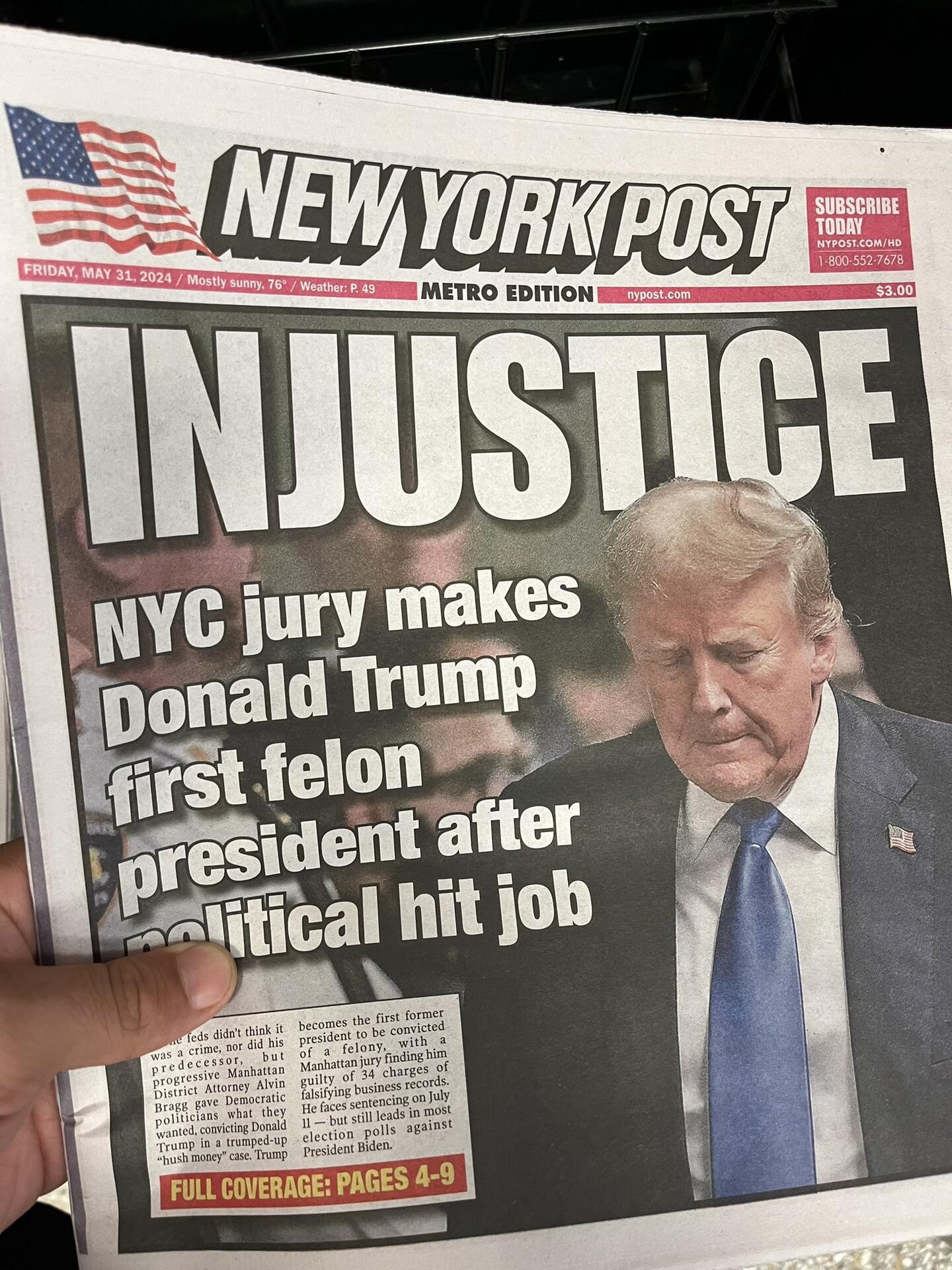 USA 🇺🇸: "Injustice" is the headline of…