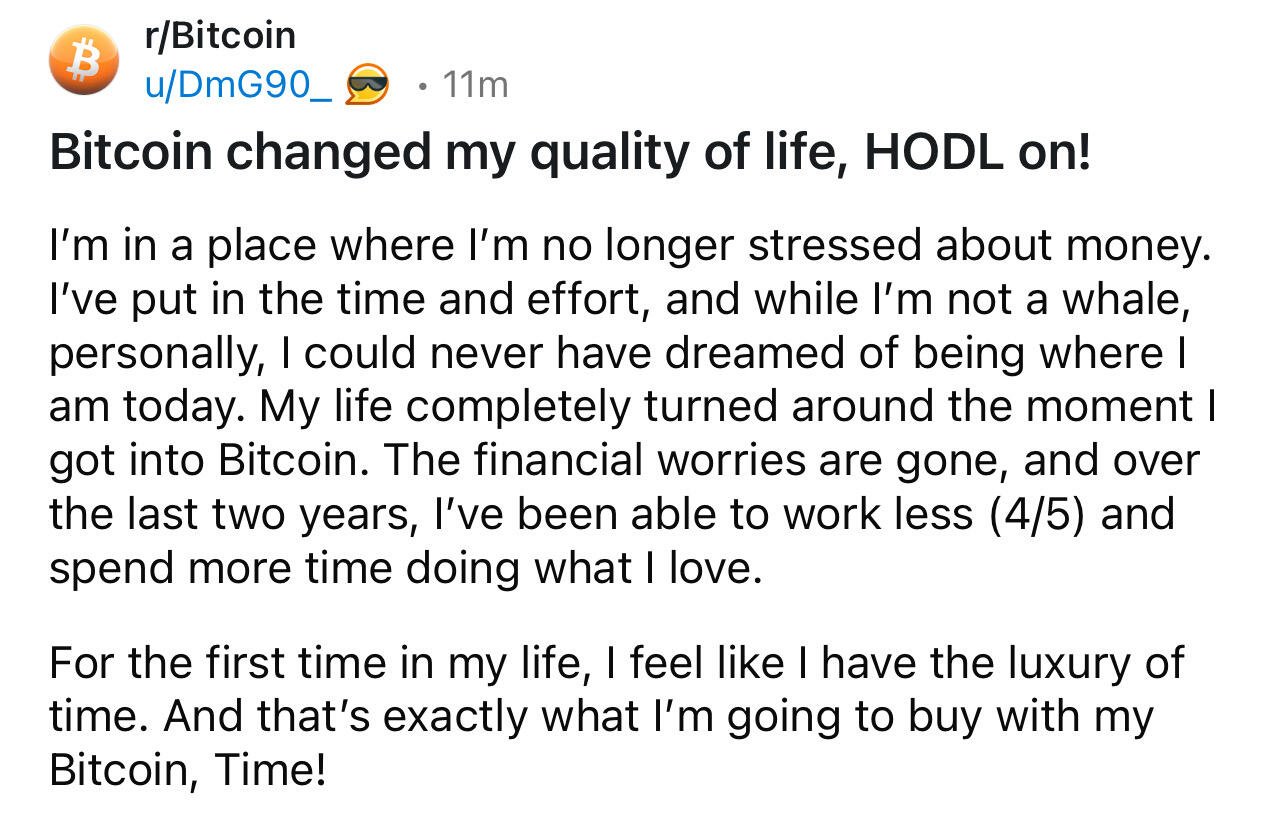 #Bitcoin is life-changing money.