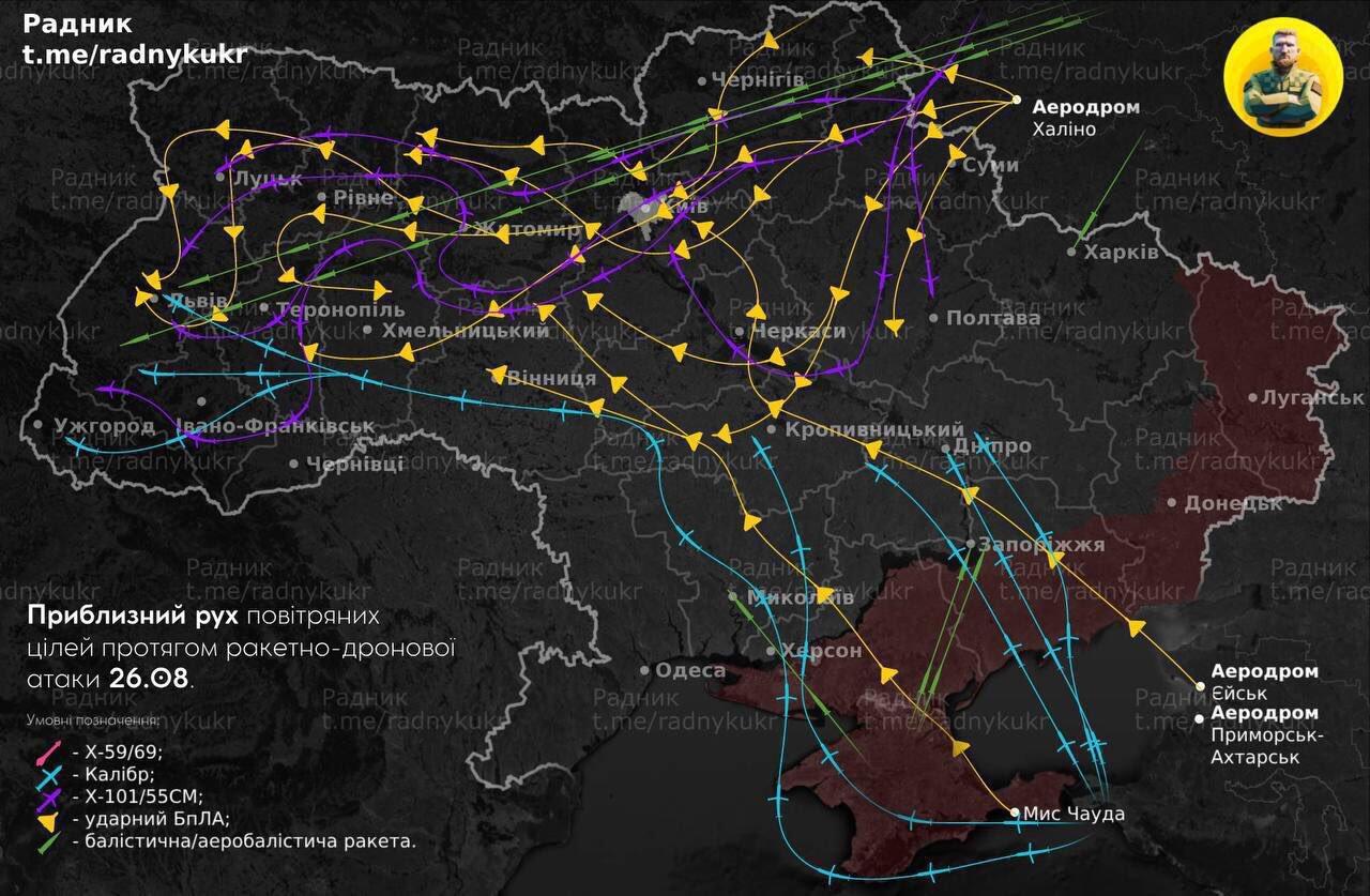 A powerful Russian attack with drones…