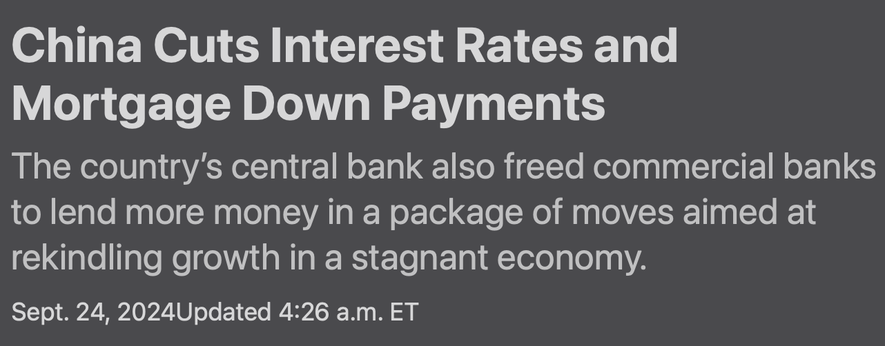 🚨China cut several interest rates overnight…