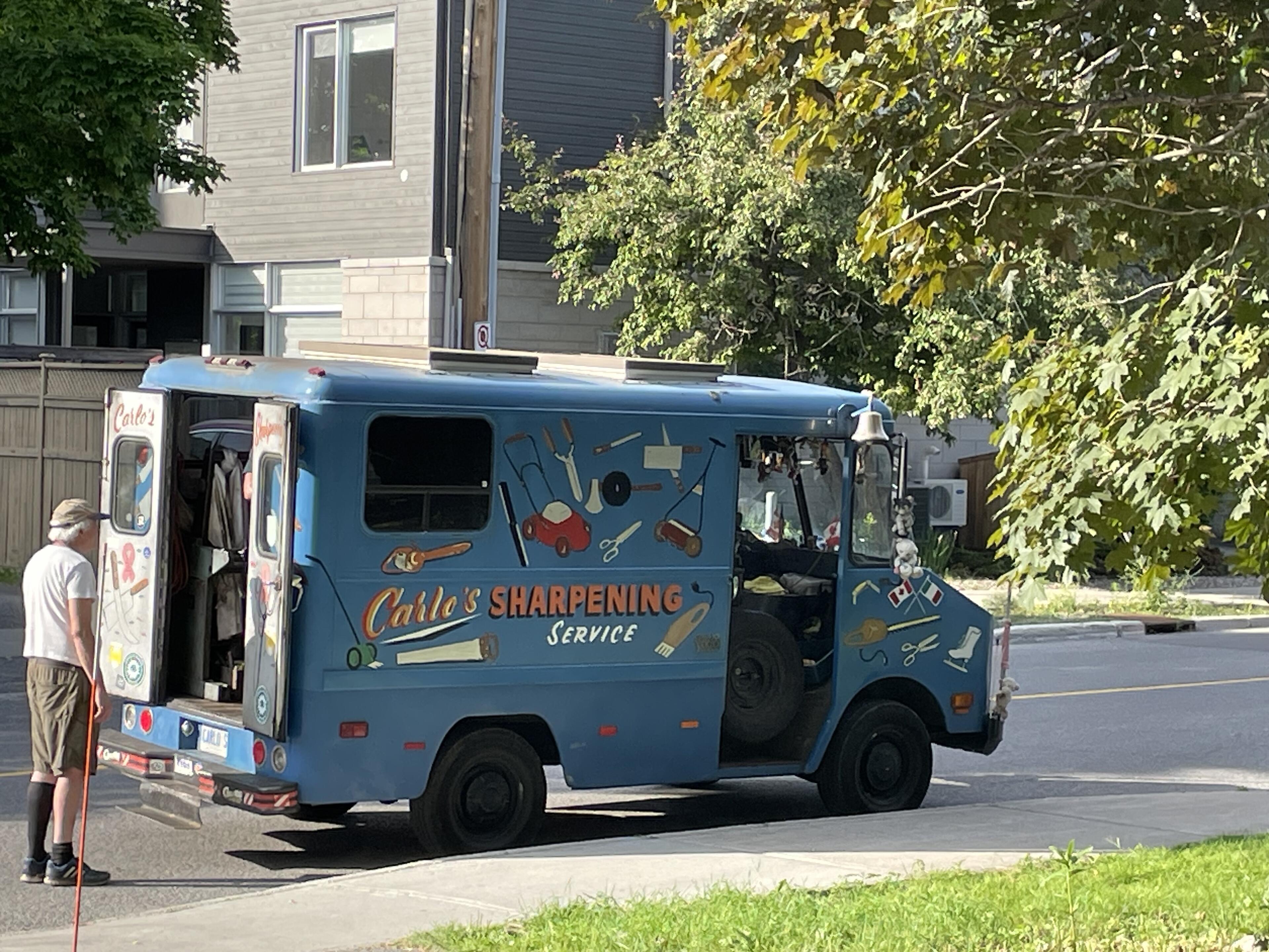 Knife-sharpening guy is out of…
