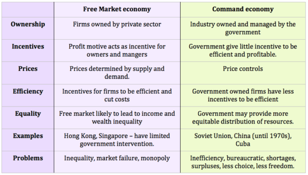 Infographic summarizing the key points of the critique of centralized planning.