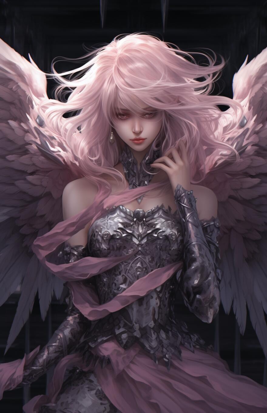 #evil #angel #sad #pink #anime #art…