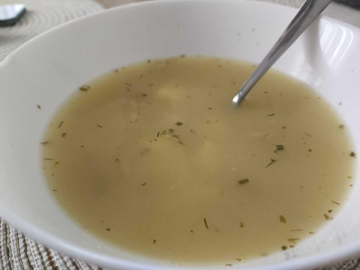 Homemade cucumber soup.